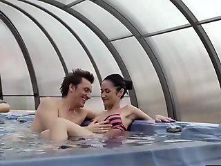 VIP4K. Older lover invites gentle girl to his house with jacuzzi