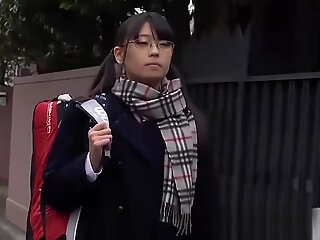 Hot japanese teen Airi Sato sucking on teachers big dick